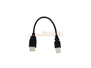 Kabel USB 2.0 prodlužovací 20cm černý