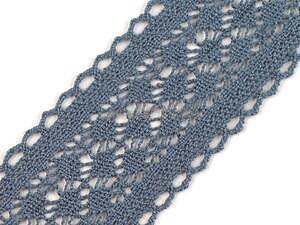Krajka bavlněná šíře 63 mm modrošedá