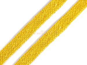 Šňůra oděvní plochá 10 mm žlutá světlá, 15