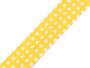 Šikmý proužek bavlněný šíře 20mm 380798/10, žlutá - puntík