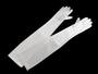 Rukavice společenské dámské dlouhé, 60 cm bílé, 3