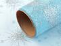 Organza vánoční s glitry šíře 36 cm 3, modrá