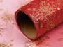Organza vánoční s glitry šíře 36 cm 5, červená